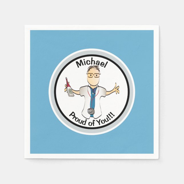 Servilleta De Papel Para Él Divertido Médica Enfermera Graduación Pape (Anverso)