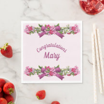 Servilleta de papel para felicitaciones elegante