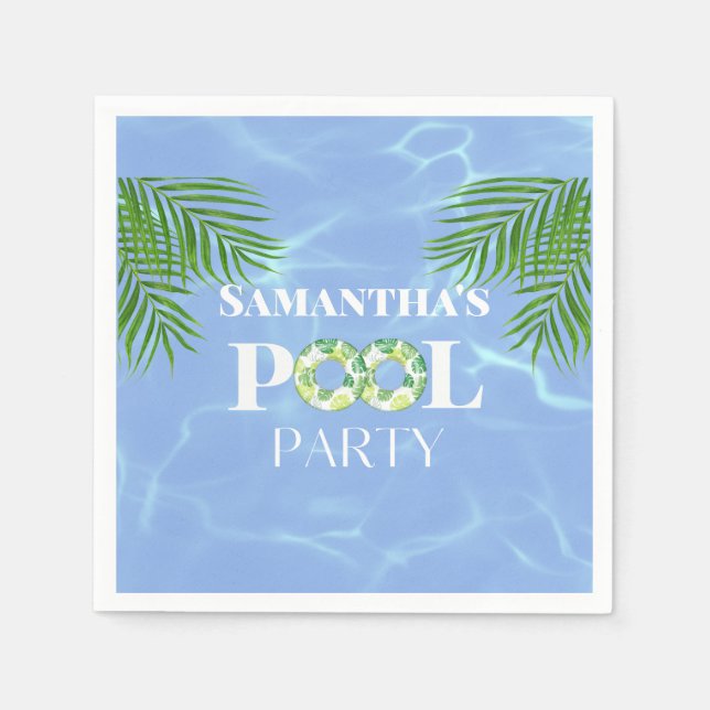 Servilleta de papel para fiesta en la piscina (Anverso)