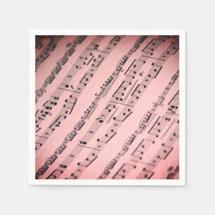 Servilleta de papel para partituras de música rosa