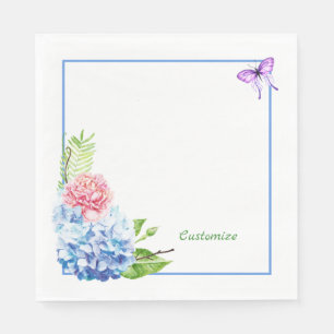 Servilleta de papel para ramo de hortensias