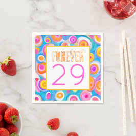 Servilleta De Papel PARA SIEMPRE 29 Feliz cumpleaños, arte colorido cu