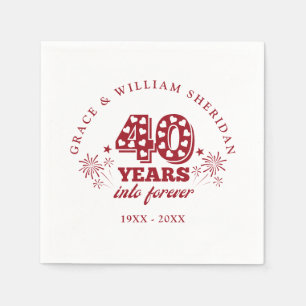 Servilleta De Papel Para Siempre Ruby 40 Aniversario de Bodas
