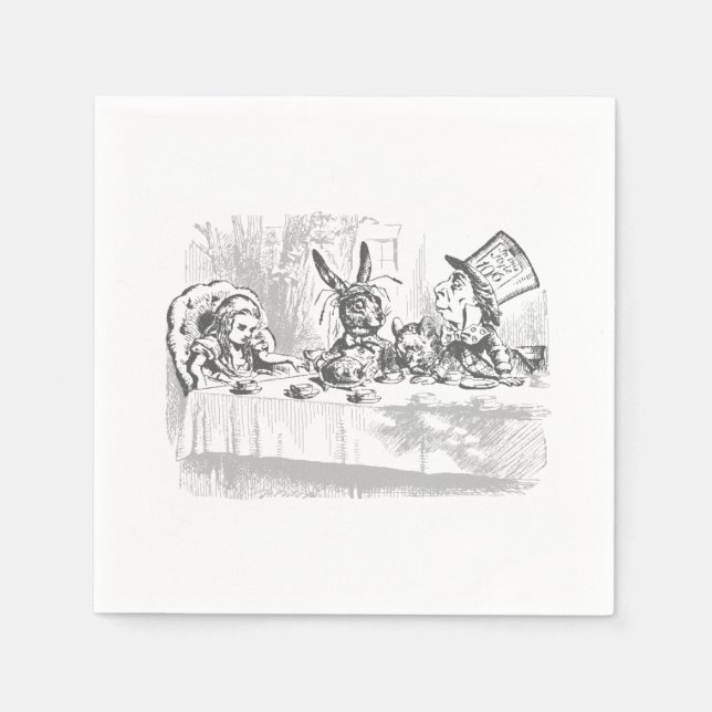 Servilleta de papel para té de Alice en Wonderland (Anverso)