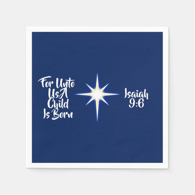 Servilleta De Papel Para Unto Nosotros Un Niño Nace Napkin (Anverso)