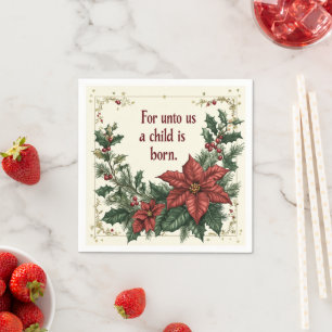 Servilleta De Papel Para Unto Us un niño nace en la decoración de las