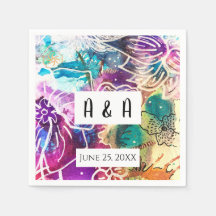 Paradise Floral Boda Napkins