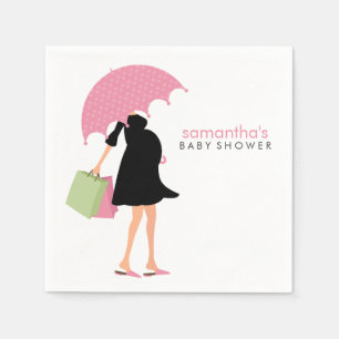 Servilleta De Papel Paraguas Mommy Baby Shower {pink}