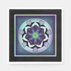 Servilleta De Papel Paraguas morados y corazones .7