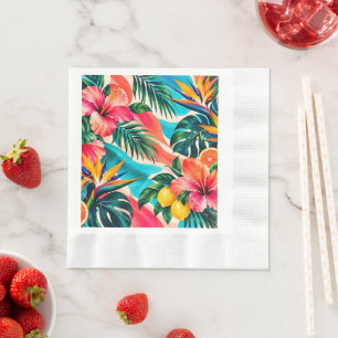Servilleta De Papel Paraíso Botánico de Hibisco Tropical Arte