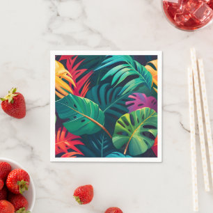 Servilleta De Papel Paraíso de acuarela de follaje tropical