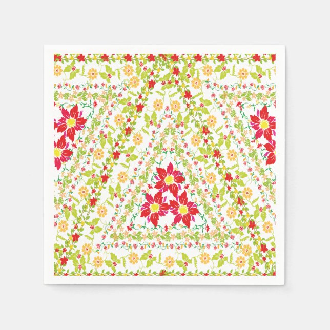 Servilleta De Papel Paraíso de flores silvestres tropicales de verano (Anverso)