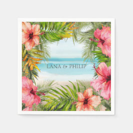 Servilleta De Papel Paraíso de las Islas | Flor y palmeras tropicales