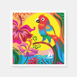 Servilleta De Papel Paraíso de Loros Tropicales