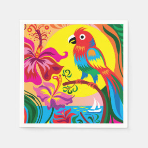Servilleta De Papel Paraíso de Loros Tropicales