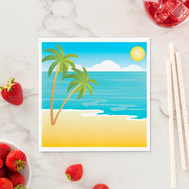 Servilleta De Papel Paraíso de playa tropical con palmeras (Subido por el creador)