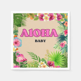Servilleta De Papel Paraíso tropical Baby Shower: Napkins con bebé Alo