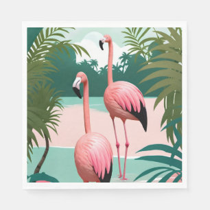 Servilleta De Papel Paraíso tropical del flamenco