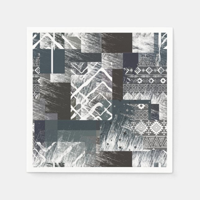 Servilleta De Papel Parche abstracto monocromo (Anverso)