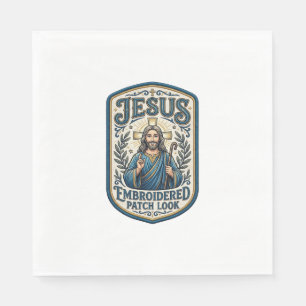 Servilleta De Papel Parche Bordado de Jesús Mira Parche Bordado de Jes