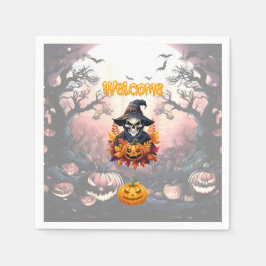 Servilleta De Papel Parche de Calabaza de Halloween