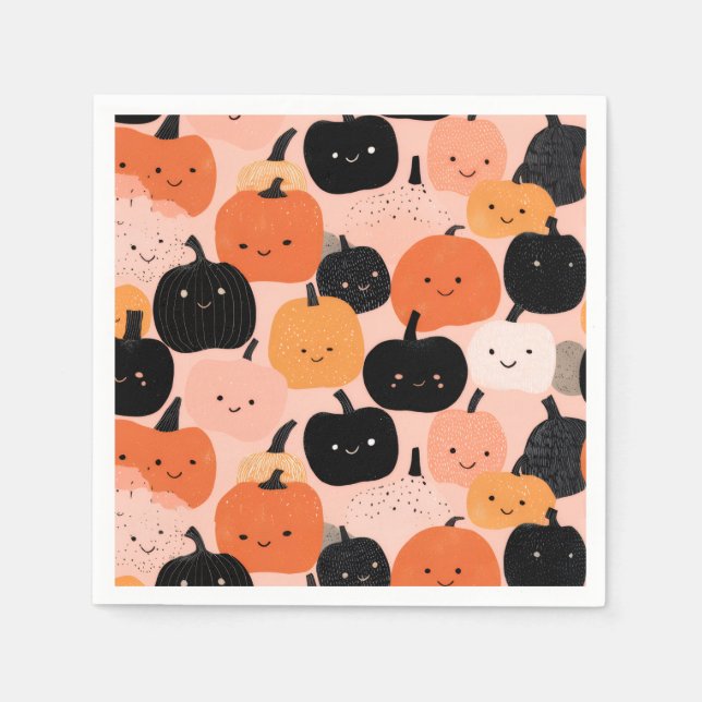 Servilleta De Papel Parche de calabaza de Halloween (Anverso)