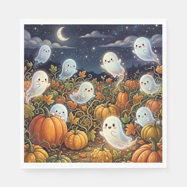Servilleta De Papel Parche de Calabaza Embrujada (Anverso)