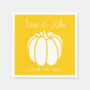 Servilleta De Papel Parche de calabaza en servilletas amarillas