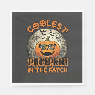 Servilleta De Papel Parche de Calabaza más Cool de Halloween Gafas de