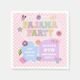 Servilleta De Papel Parche de cumpleaños del Fiesta Pajama Preppy Vars