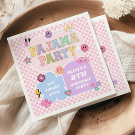 Servilleta De Papel Parche de cumpleaños del Fiesta Pajama Preppy Vars