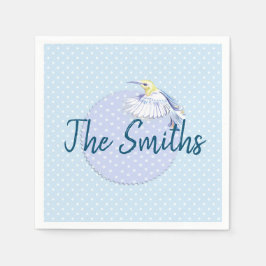 Servilleta De Papel Parche Hummingbird sobre puntos de polka