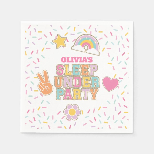 Servilleta De Papel Parche Prepárese para dormir bajo Cumpleaños (Anverso)