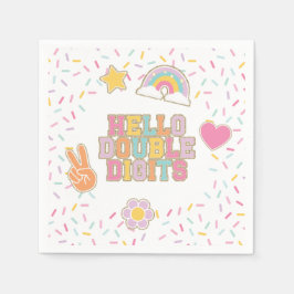 Servilleta De Papel Parche Preppy Hello Dos dígitos 10 cumpleaños