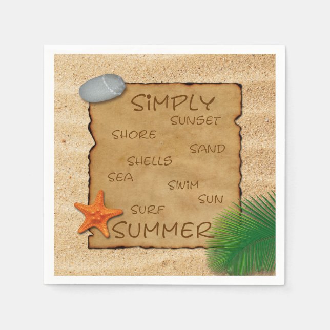 Servilleta De Papel Parche sobre fondo de arena - Napkin de papel (Anverso)