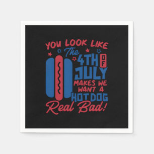 Servilleta De Papel Parece Que El 4 De Julio Me Hace Querer Hotdog