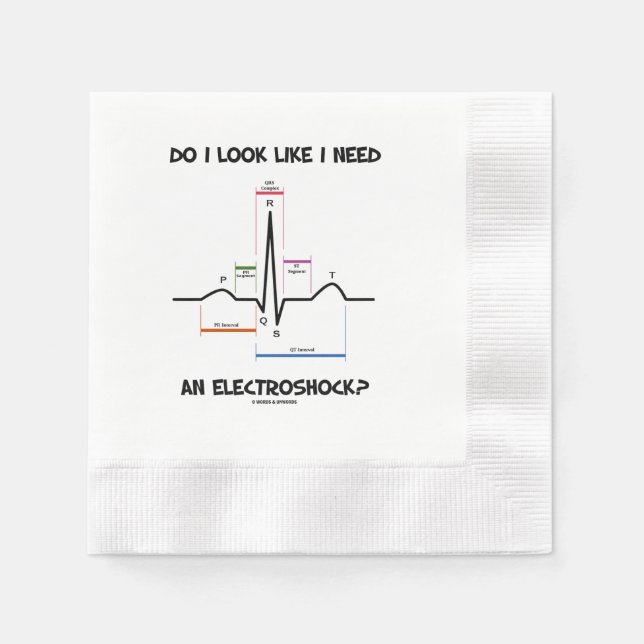 Servilleta De Papel ¿Parece que necesito un electroshock? EKG ECG (Anverso)