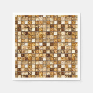 Servilleta De Papel Pared de mosaico marrón y beige