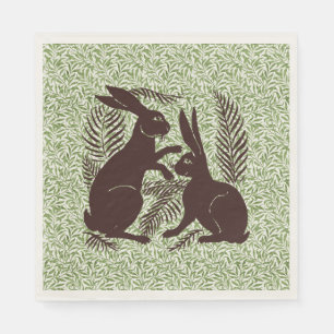 Servilleta De Papel Pareja Art Nouveau de Conejos De Morgan y Morris