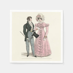 Servilleta De Papel Pareja Boda Antigua 1823 Hombre Mujer Moda