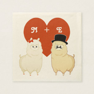 Servilleta De Papel Pareja Cute Fancy Alpaca