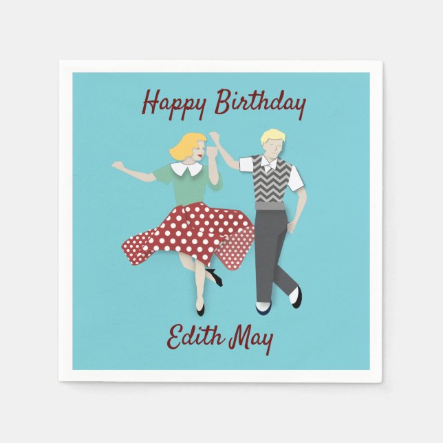 Servilleta De Papel Pareja Dance Swing (Anverso)