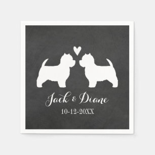 Servilleta De Papel Pareja de boda Westies con texto personalizado