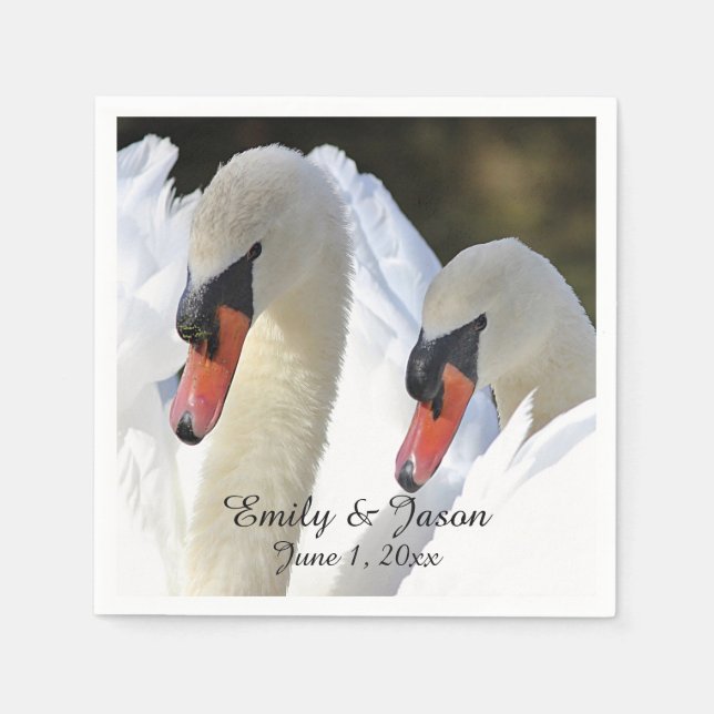 Servilleta De Papel Pareja de cisnes (Anverso)