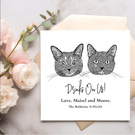 Servilleta De Papel Pareja de gatos dibujando bebidas personalizadas e