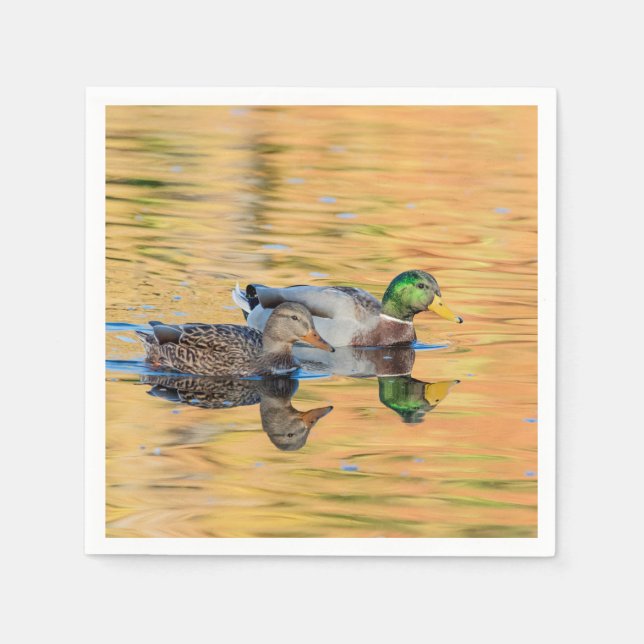 Servilleta De Papel Pareja de Mallards (Anverso)