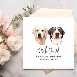 Servilleta De Papel Pareja de Mascotas dibujando bebidas personalizada