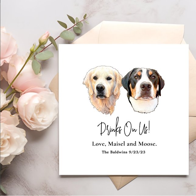 Servilleta De Papel Pareja de Mascotas dibujando bebidas personalizada (Subido por el creador)