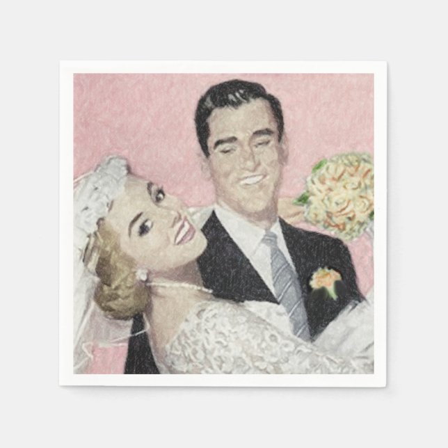 Servilleta De Papel Pareja de novios antiguos (Anverso)