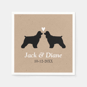 Servilleta De Papel Pareja de novios con Cocker Spaniels y texto perso
